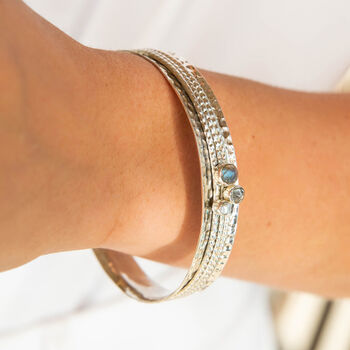 Ethereal Galaxy Labraodrite And Pearl Spinning Bangle, 2 of 12