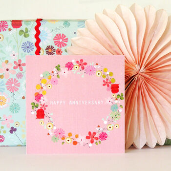 Floral Anniversary Greetings Card, 4 of 5