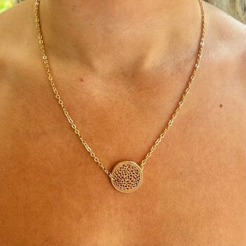 Silver Plated Filigree Disc Necklace, 3 of 9