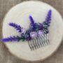 Lavender And Lilac Flower Hair Comb, thumbnail 6 of 7