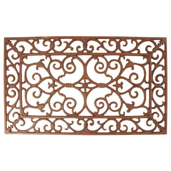 Heavy Four.5kg Brown Cast Iron Filigree Door Mat 58cm, 3 of 3