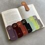Initialled Eco Leather Book Motif Bookmark, thumbnail 1 of 3