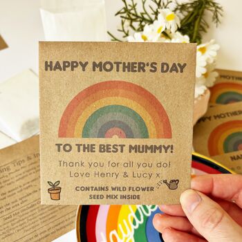 Personalised Rainbow Mother's Day Wild Flower Seed Packet, Card Alternative, Token Gift, 4 of 4
