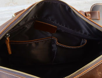 Vintage Leather Weekend Bag, 9 of 12
