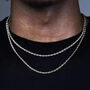 Mens Sterling Silver Medium Rope Chain Necklace, thumbnail 1 of 10