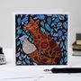 'Fox And Leaves' Greeting Card, thumbnail 1 of 2
