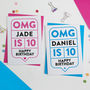 Omg 10th Birthday Card Personalised, thumbnail 1 of 3