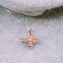 Rose Gold Bumble Bee Necklace, thumbnail 1 of 3