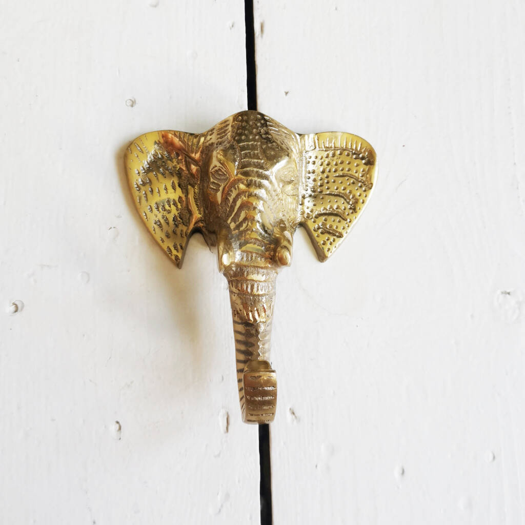 Antique Gold Elephant Hook By Posh Totty Designs Interiors