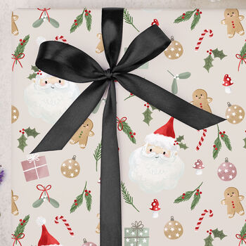 Three Sheets Of Father Christmas Wrapping Paper, 2 of 2