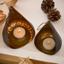 Set Of Two Brass Effect Hanging Tea Light Holders, thumbnail 3 of 6