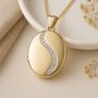 Personalised Solid 9ct Yellow Gold Diamond Oval Locket, thumbnail 1 of 11