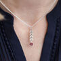 Silver Plated Leaf Chain Birthstone Necklace, thumbnail 1 of 10