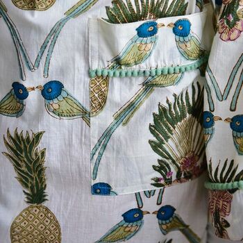 Pineapple And Bluebird Cotton Pyjamas, 8 of 8