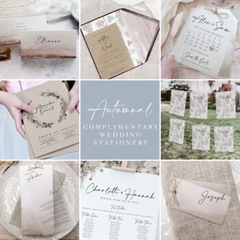 Autumnal Wedding Menu Cards With Guest Name Tags And Ribbon, 4 of 7