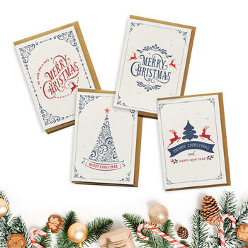 Let It Snow Christmas Seed Paper Cards Four Pack, 2 of 2