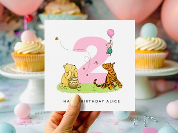 Personalised Winnie The Pooh 1st Birthday Card *Age + Colour Options, 5 of 6