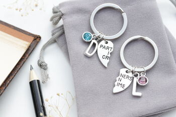 Partners In Crime Matching Personalised Keyrings, Best Friend Set, 4 of 9