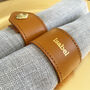 Tan Personalised Leather Napkin Rings, thumbnail 1 of 8