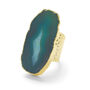 Green 'Ultra Mega' Gemstone Gold Plated Ring, thumbnail 1 of 3