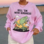 'Kill 'Em With Kindness' Frog Graphic Sweatshirt, thumbnail 4 of 5