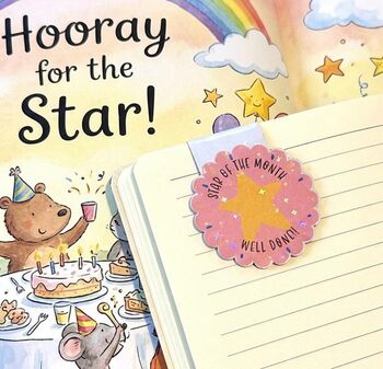 Personalised Star Award Magnetic Bookmark For Pupil, Star Of The Month/Week/Year, 2 of 2