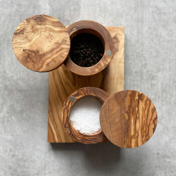 Italian Olive Wood Pot And Stand Set, 2 of 8
