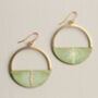Olive Green Kintsugi Hoop Earrings, thumbnail 3 of 5