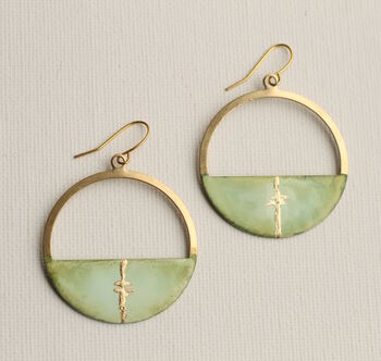 Olive Green Kintsugi Hoop Earrings, 3 of 5