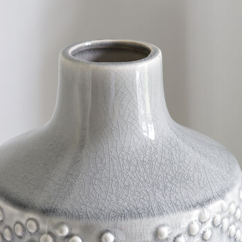 Soft Grey Dots Ceramic Vase, 3 of 4