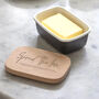 Farmhouse 'Spread the love' Enamel Butter Dish, thumbnail 2 of 4
