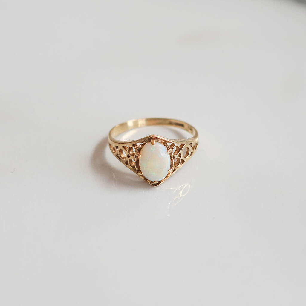 Vintage Irene Filigree Opal Ring, 1 of 5