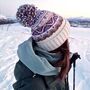 Heather Fairisle Knit Reflective Superbobble Hat, thumbnail 3 of 4