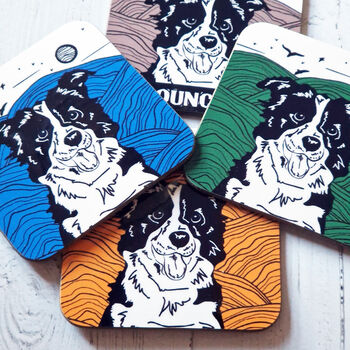 Personalised Dog Lover Coaster Gift In Linocut Style, 4 of 12
