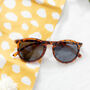 Matte Tortoise Shell Classic Round Sunglasses, thumbnail 1 of 4