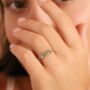 Emerald And Peridot Pear Cut Half Eternity Band In Sterling Silver And Gold Vermeil, thumbnail 6 of 11