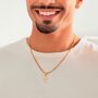 Mens 925 Silver Cross Pendant Necklace, thumbnail 2 of 10