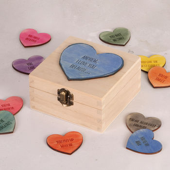 I Love You Because Personalised Love Heart Token Box, 3 of 7