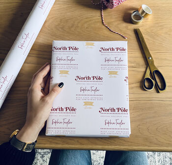 Personalised North Pole Delivery 2023, Wrapping Paper, 2 of 9