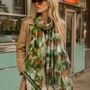 Green Floral Lightweight Scarf Gift For Her, thumbnail 3 of 8