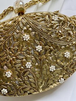 Maeve Gold Oval Brass Clutch, 5 of 6