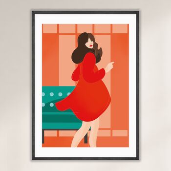 Woman In Red Illustrated Art Print, 3 of 6