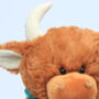 Highland Brown Cow Large Soft Toy, With Engraved Heart, thumbnail 4 of 5