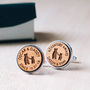 Daddy And Child Bear Own Text Personalised Cufflinks, thumbnail 1 of 9
