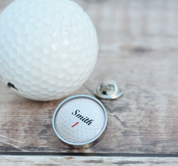 Personalised 50th Birthday Golf Lapel Pin Badge, 4 of 4