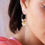 Daisy Flower And Morganite Gemstone Hoop Earrings, thumbnail 1 of 7