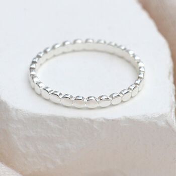 Sterling Silver Beaded Stacking Ring, 2 of 4