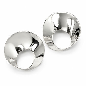 Silver Wave Stud Earrings, 3 of 12