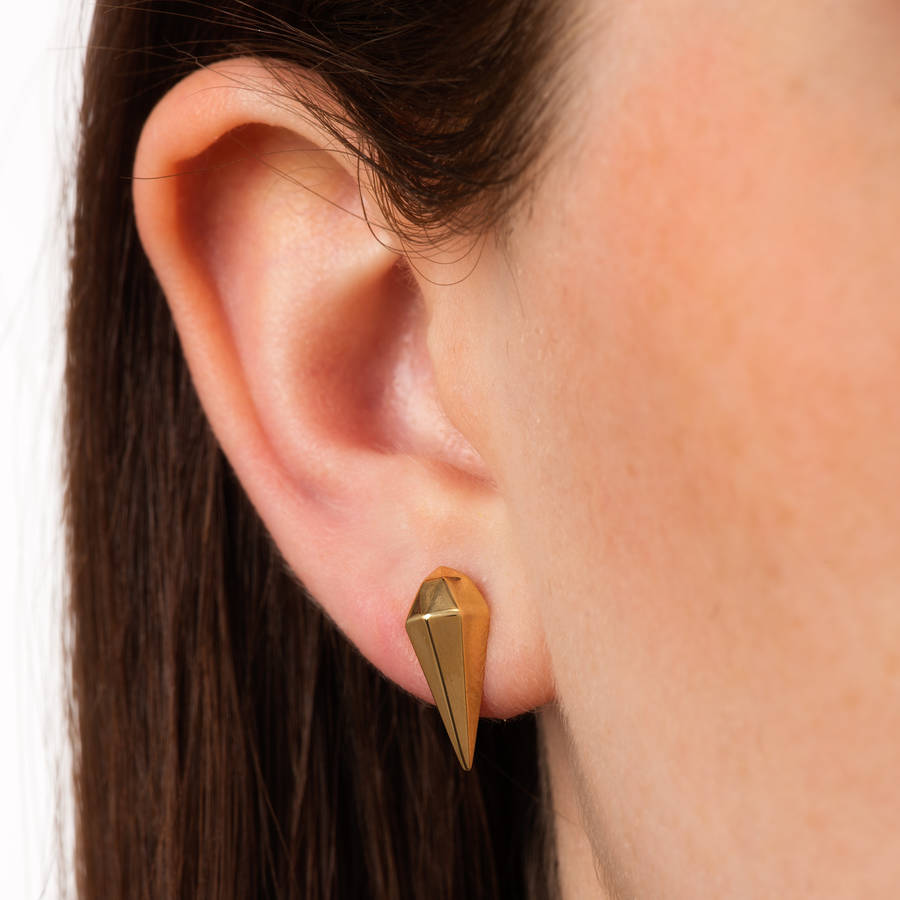 Faceted Teardrop Stud Earrings By Scream Pretty
