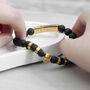 Personalised Men's Gold Plated Skull Beaded Bracelet, thumbnail 3 of 8